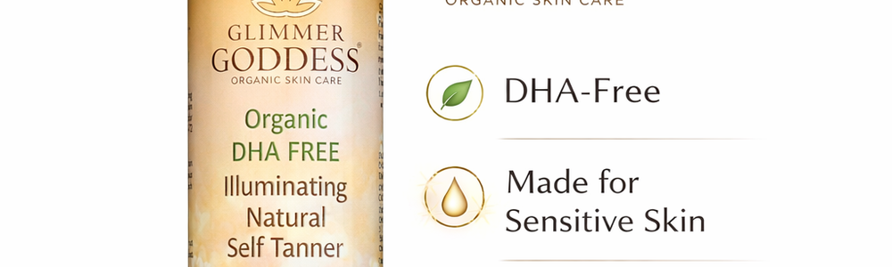 Glimmer Goddess DHA-free tanning lotion in a gradual self-tanning guide.