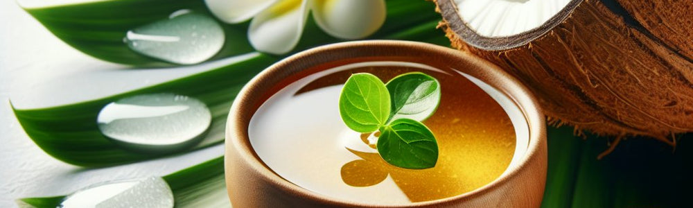 Honey and coconut oil featured in a Glimmer Goddess guide to DIY face mask benefits, risks and patch testing.