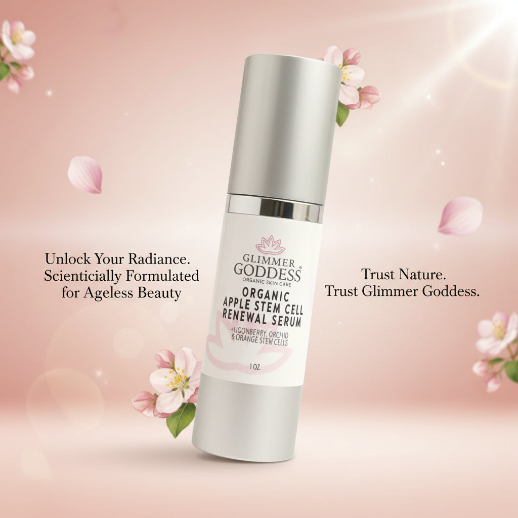 Organic Apple Stem Cell Anti-Aging Serum – 4 Plant Stem Cells (Apple, Lingonberry, Orchid, Orange) for Wrinkles & Firmness – 1 oz