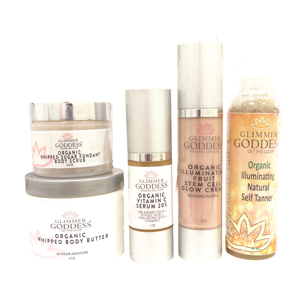 Organic bridal skin glow essentials bundle for wedding preparation