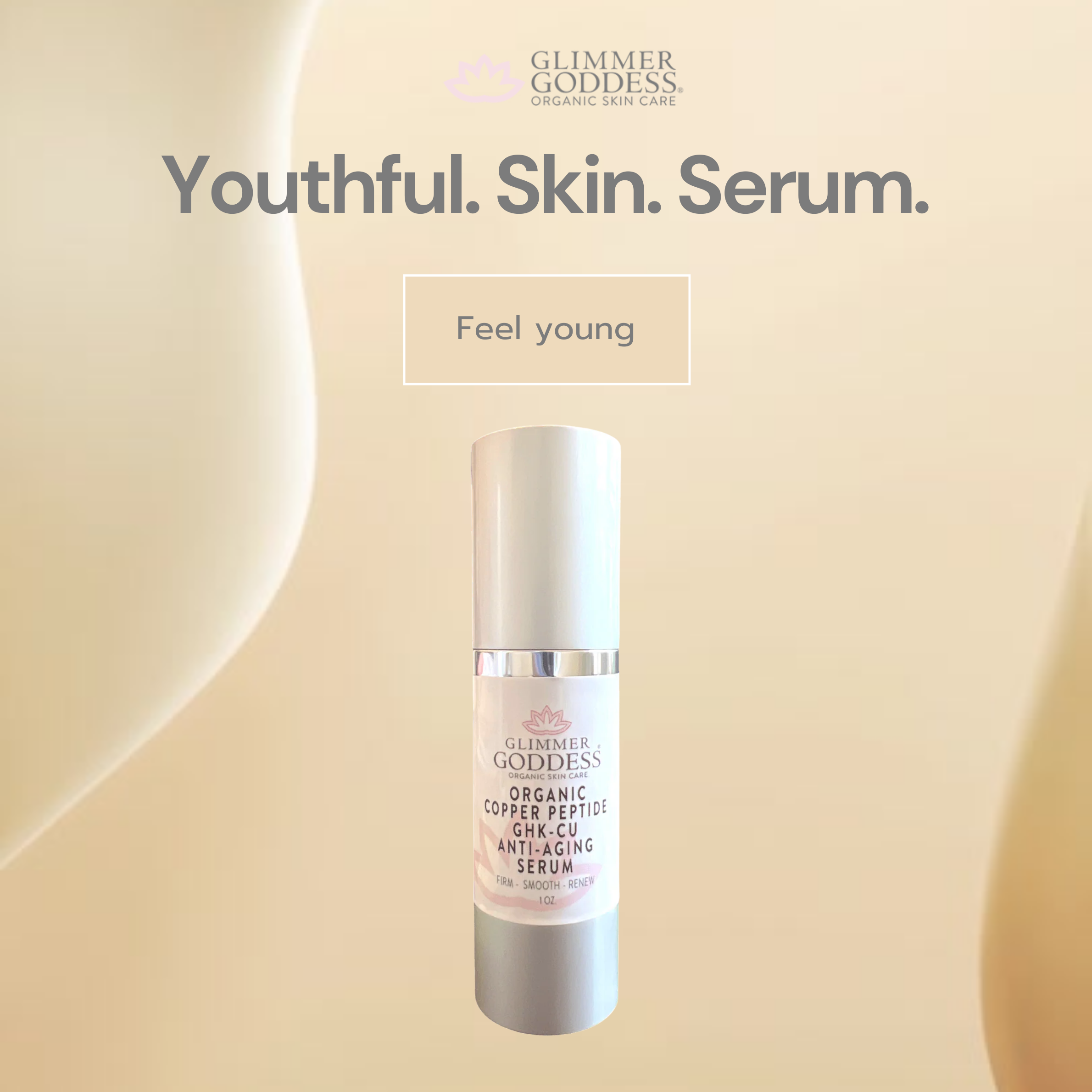 Copper Peptide Serum with GHK-Cu, Argireline and Matrixyl for comprehensive anti-aging - Glimmer Goddess® Organic Skin Care