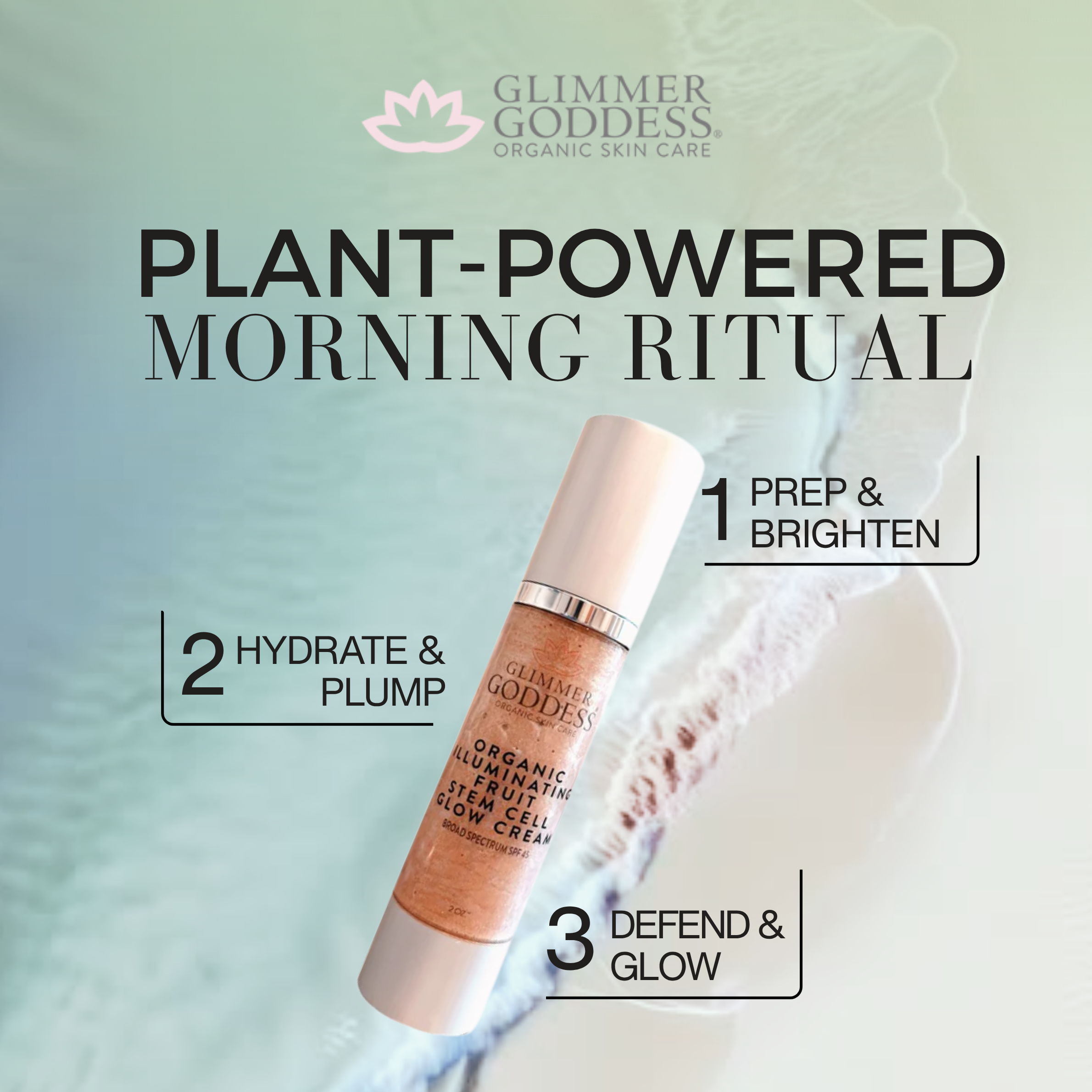 Organic CC Cream with SPF 45 – Illuminating Fruit Stem Cell Glow Cream with Reef-Safe Sunscreen