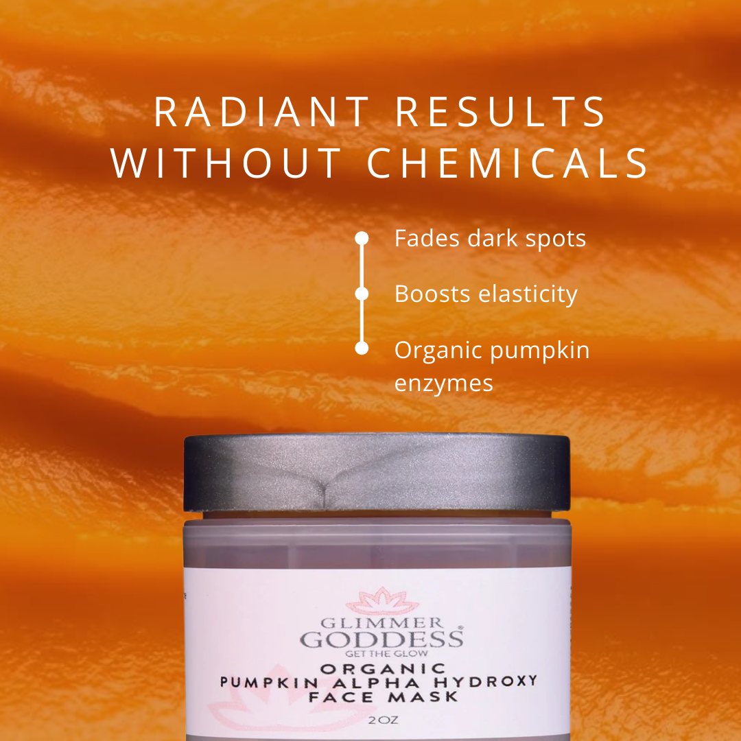 Organic Pumpkin AHA Face Mask – Alpha Hydroxy Acid Exfoliating Mask for Wrinkles & Glow