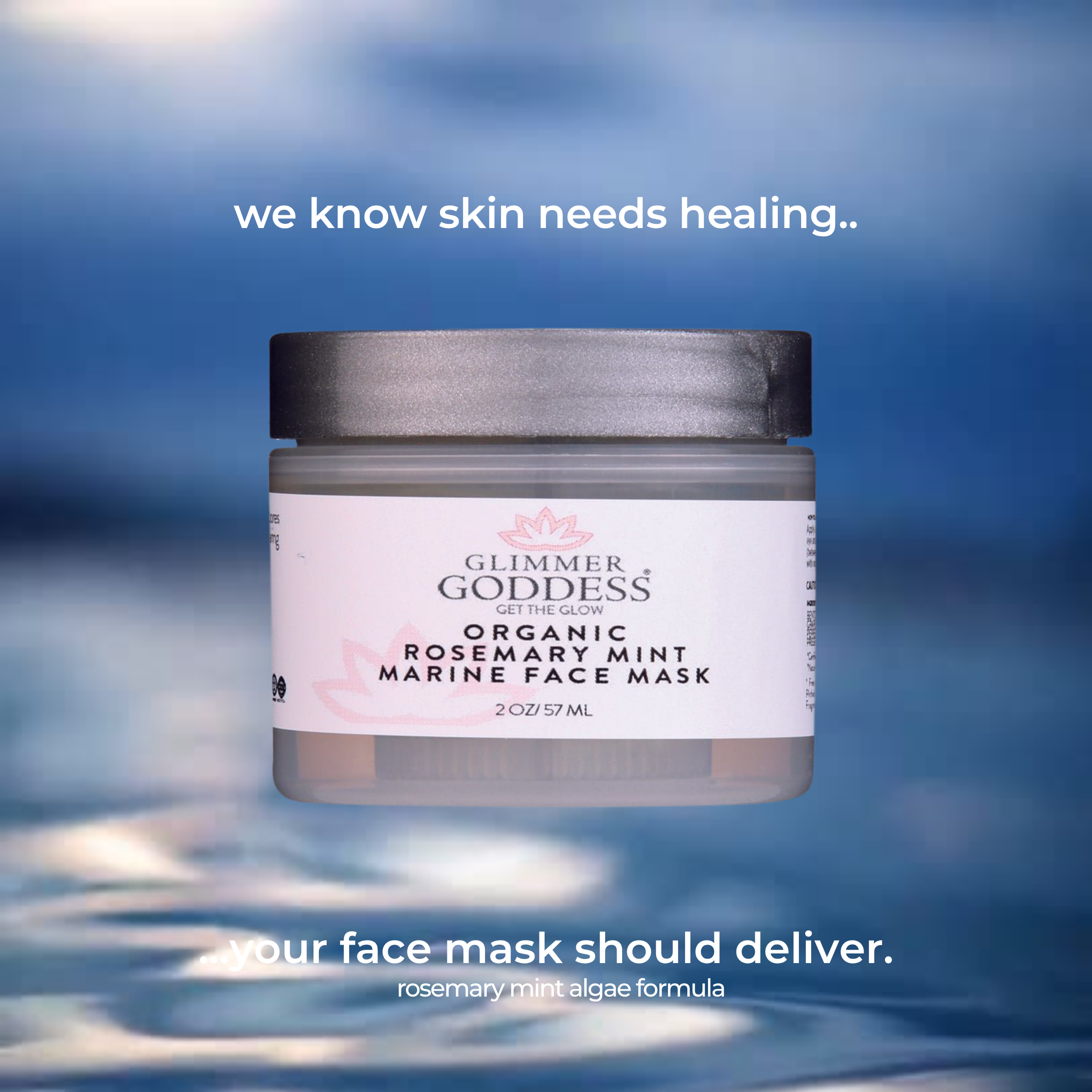 Organic Rosemary Mint Algae Face Mask – Detoxifying Seaweed Mask for Acne, Rosacea & Hydration