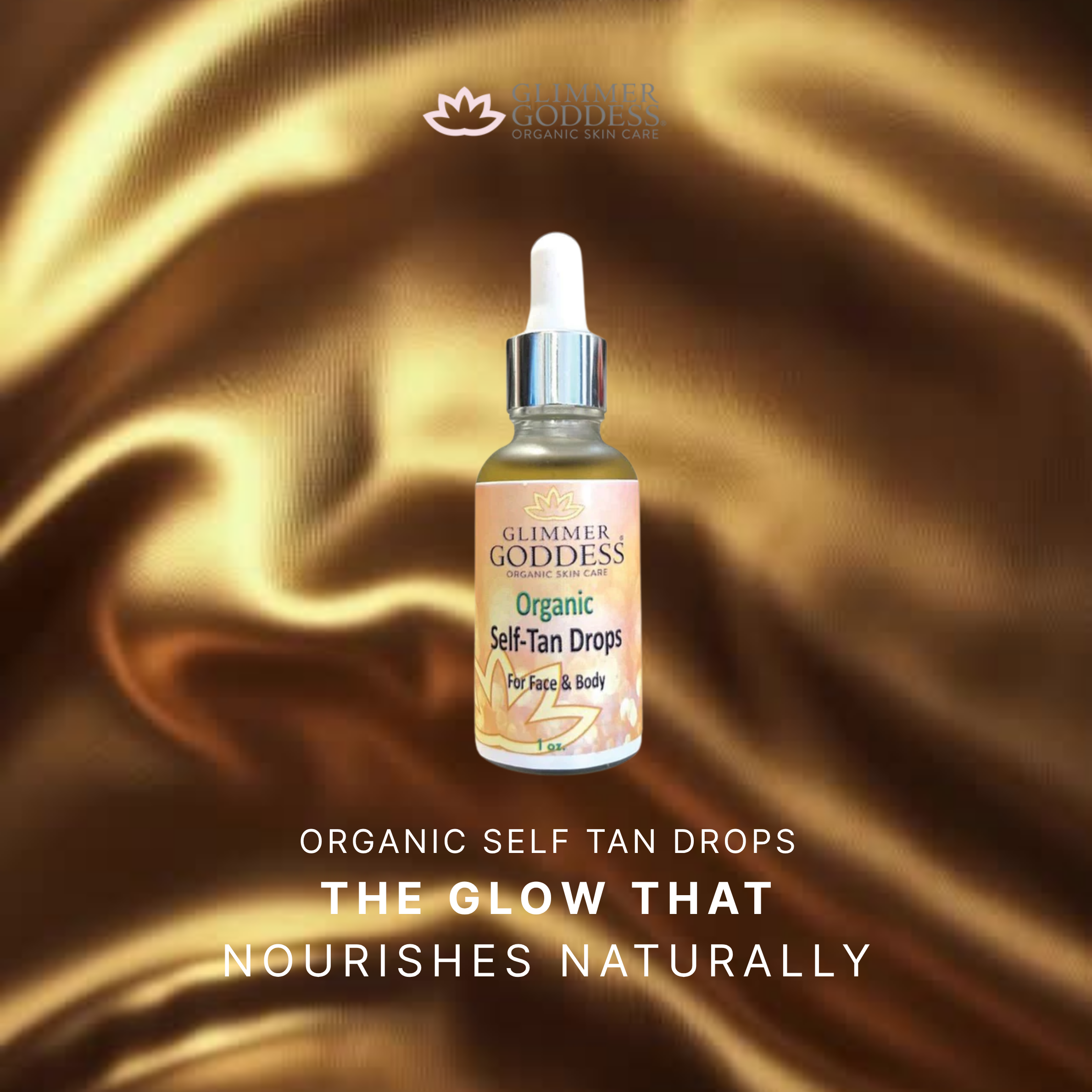 Self Tan Drops benefits: customizable color, gradual glow, DHA formula for natural-looking tan - Glimmer Goddess® Organic Skin Care