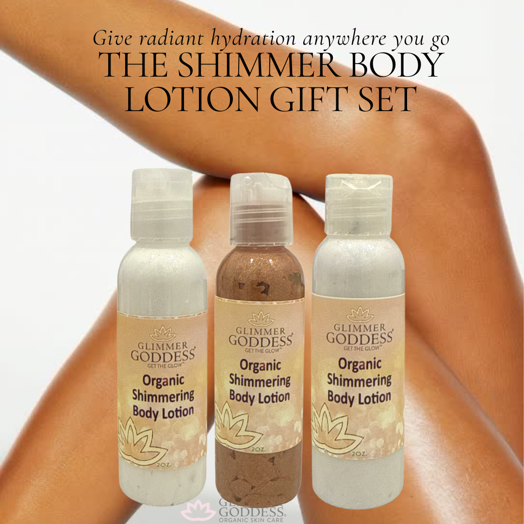 Organic Shimmer Body Lotion Travel Size Gift Set