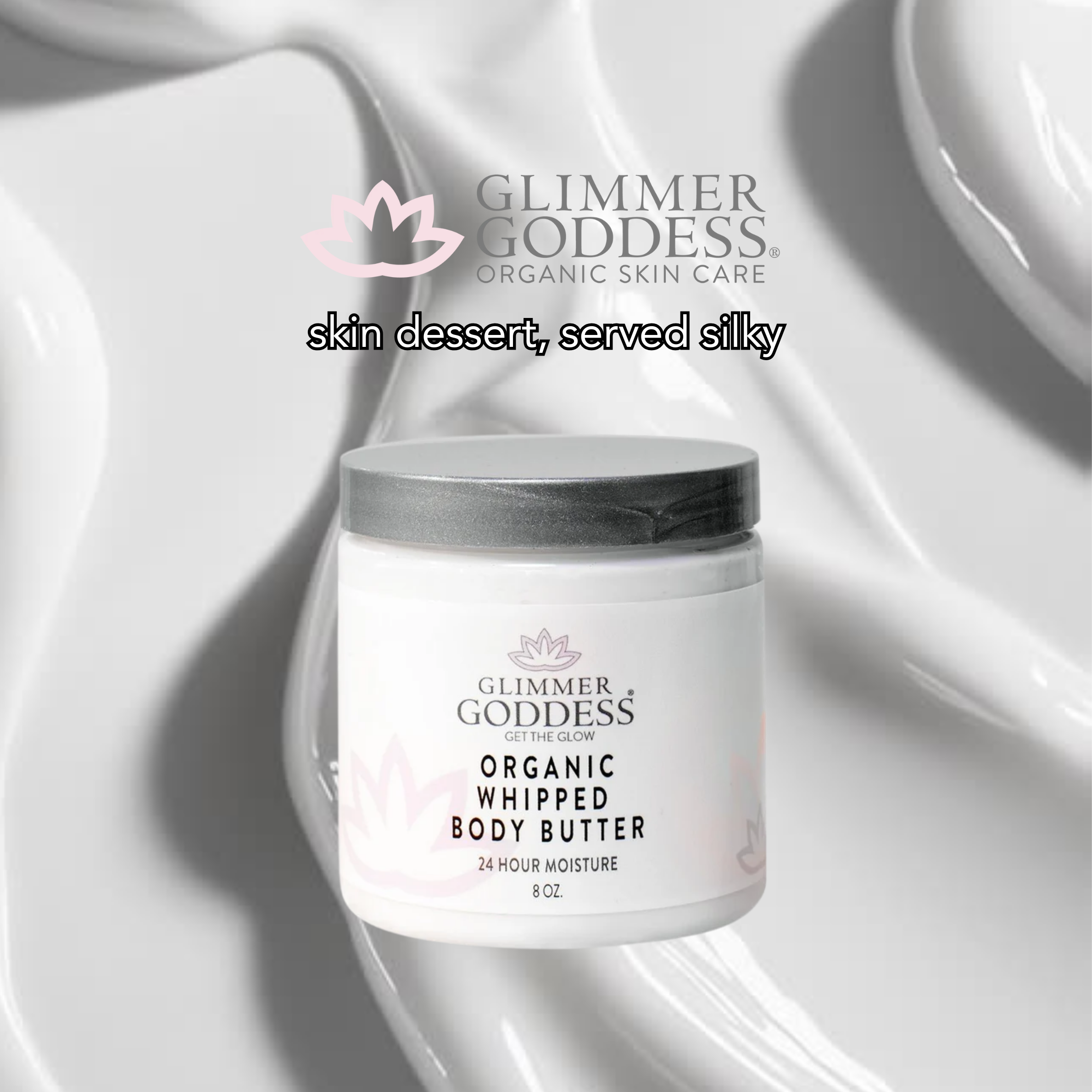 Organic Shimmering Body Butter – Customizable Glow in 4 Colors & 3 Shimmer Levels