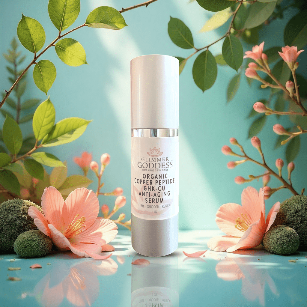 Organic Copper Peptide Anti - Aging Serum – GHK - Cu, Argireline®, Matrixyl 3000, Hyaluronic Acid – Wrinkle Repair - Glimmer Goddess® Organic Skin Care