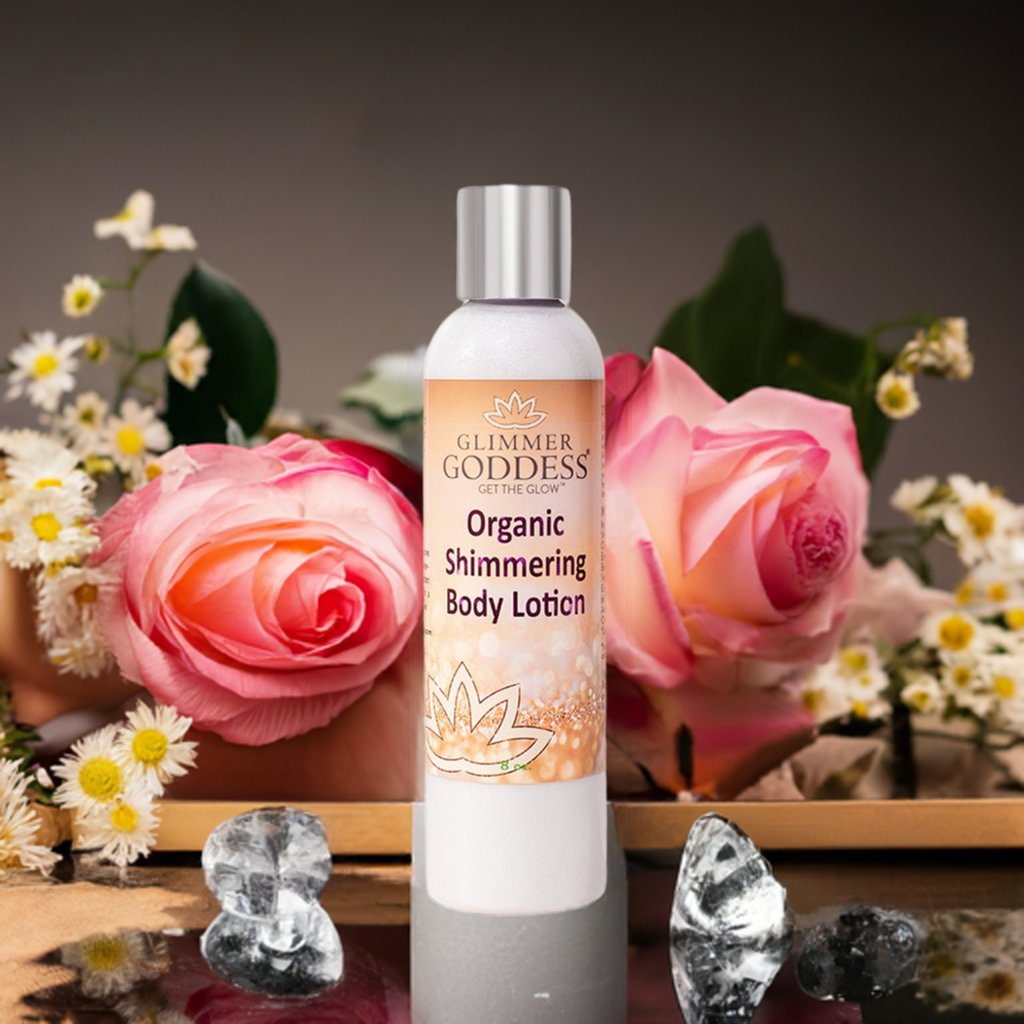 Organic Diamond Shimmer Body Lotion - Sparkle For All Skin Types - Glimmer Goddess® Organic Skin Care