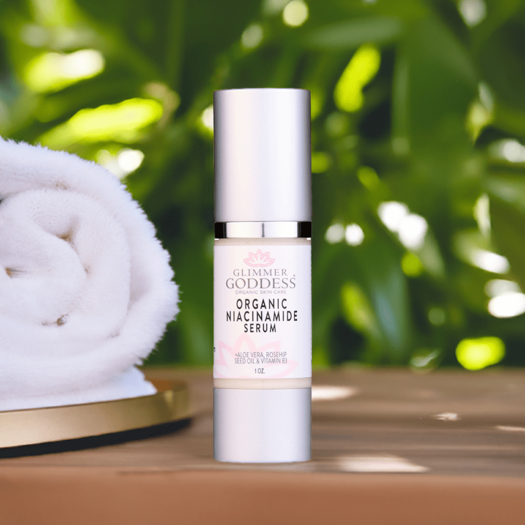 Organic Niacinamide Anti Aging Serum - Tightens Pores, Reduces Wrinkles - Glimmer Goddess® Organic Skin Care