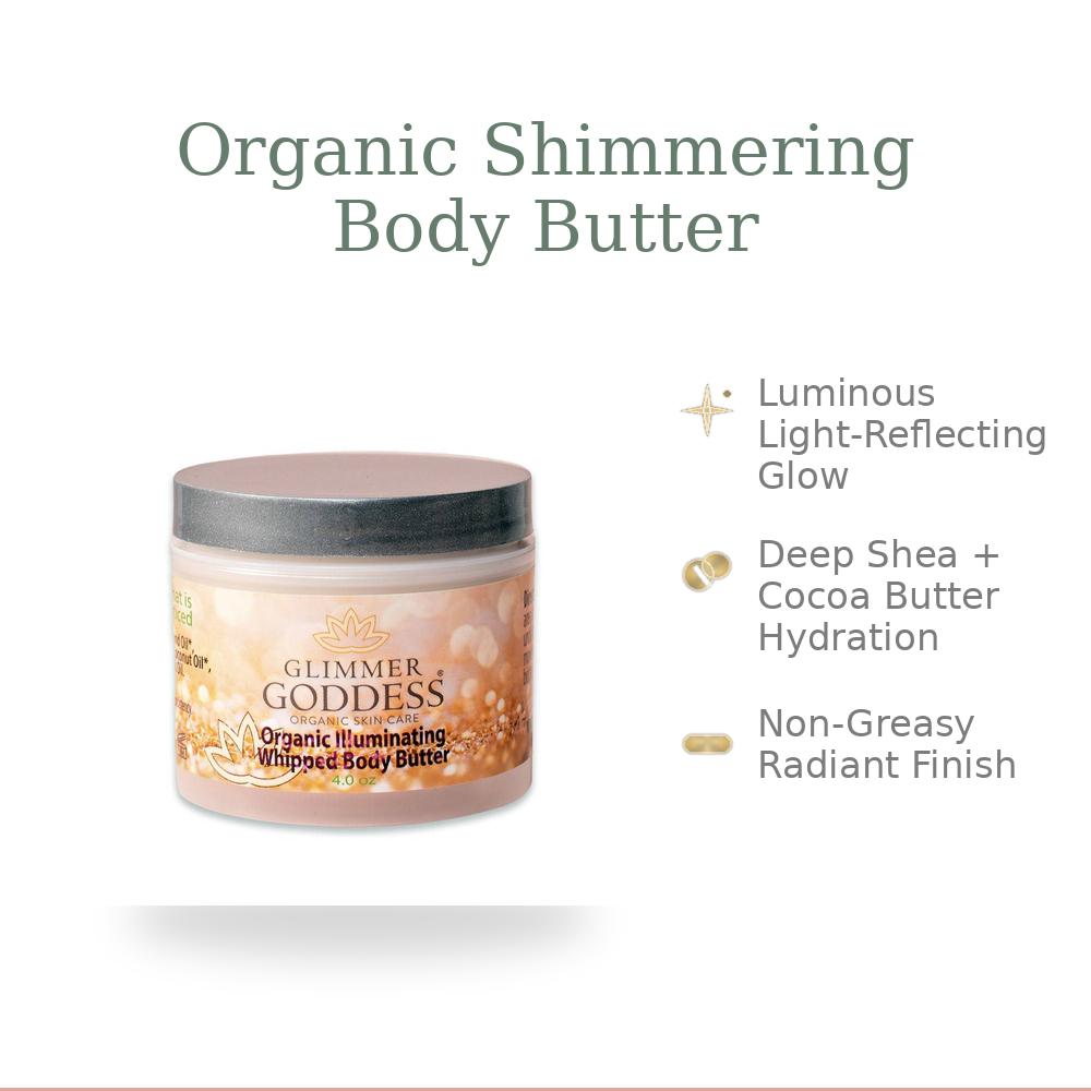 Organic Whipped Bronzing Body Butter – Shimmering Body Moisturizer with Instant Bronze Glow
