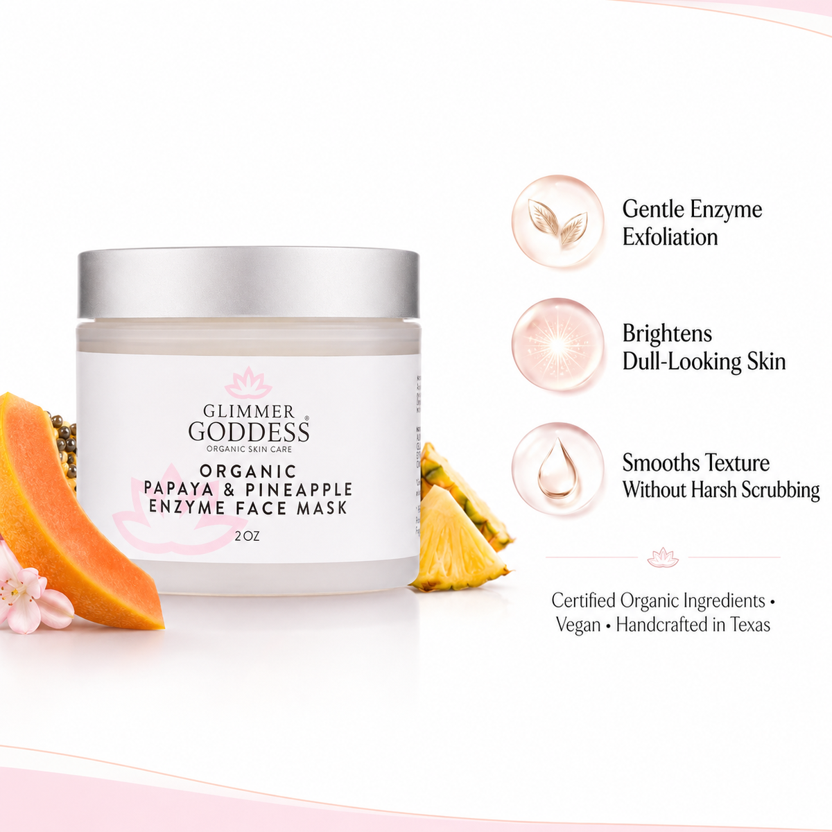 Organic Papaya Pineapple Enzyme Face Mask – Gentle Exfoliating Treatment