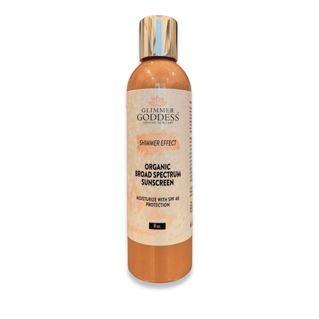 Goddess Glow Shimmer Suntan Lotion - Broad Spectrum SPF 40+ - Glimmer Goddess® Organic Skin Care