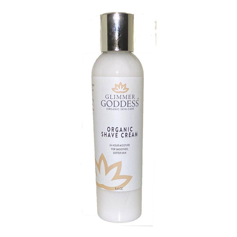 Organic Shave Cream w/Aloe, Coconut Oil & Shea Butter - Glimmer Goddess® Organic Skin Care