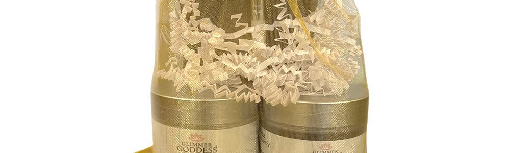 Glimmer Goddess Organic Face Mask Gift Set featured in a guide to building a curated luxury skincare gift set.