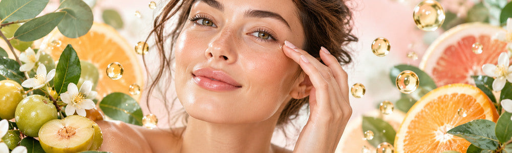 Vitamin C face and eye routine with citrus and botanical extracts