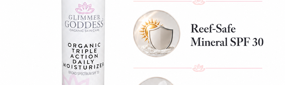 Glimmer Goddess facial moisturizer featured in a guide to choosing moisturizer by skin type.