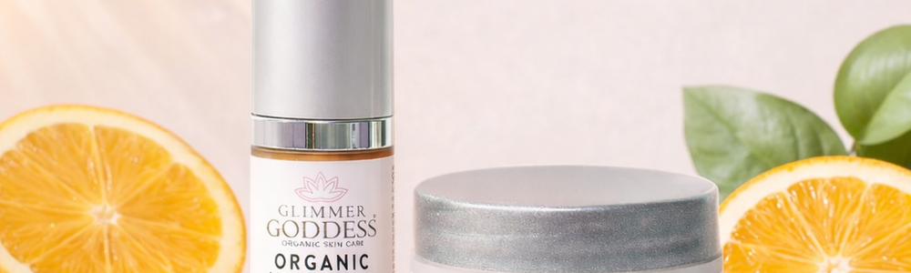 Mature skin ingredient guide featuring antioxidant serum and daily moisturizer with SPF.