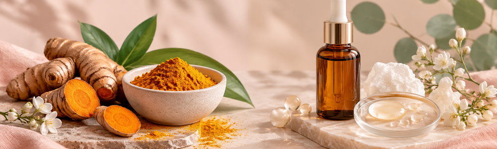 Turmeric and kojic acid skincare comparison