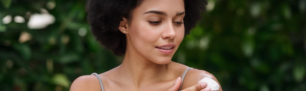 Gentle skincare concept illustrating care for newly healed pink skin after a minor scab has naturally fallen away.