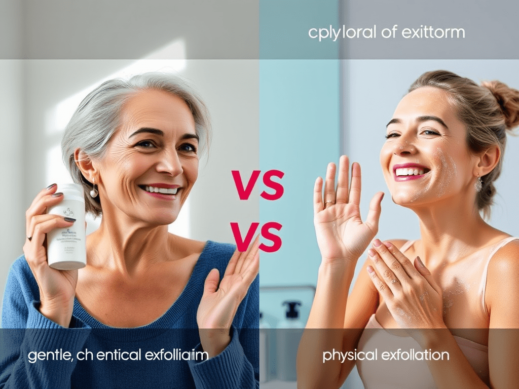 Unlocking Radiance: The Battle of Chemical vs. Physical Exfoliation for Mature Skin - Glimmer Goddess® Organic Skin Care