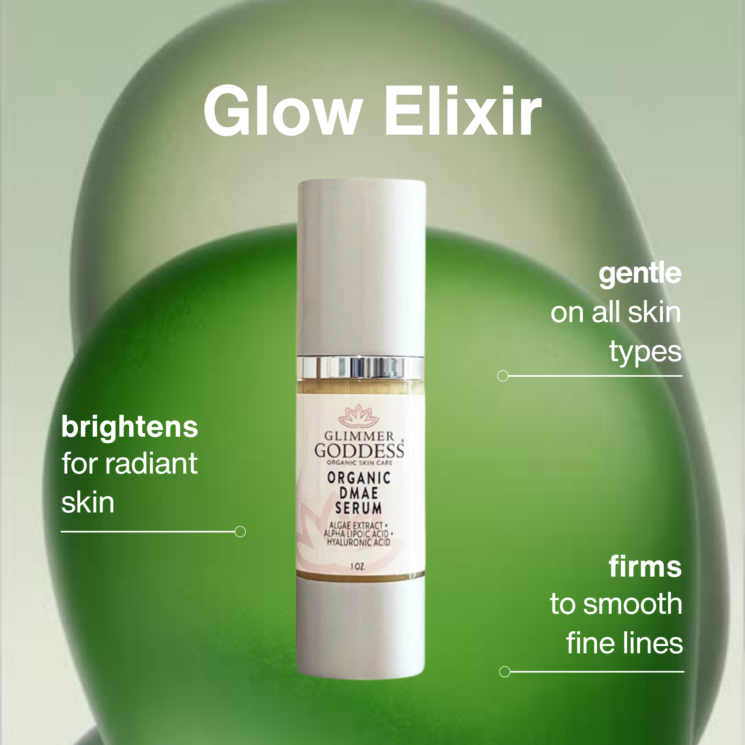 Organic DMAE Firming Serum – Natural Facelift Serum with Alpha Lipoic Acid for Sagging Skin & Wrinkles