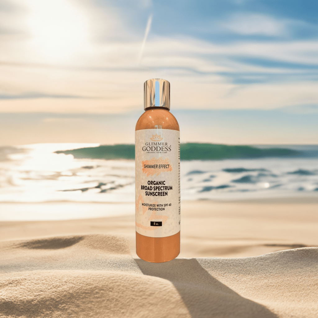 Goddess Glow Shimmer Suntan Lotion SPF 40 - Reef - Safe Radiance - Glimmer Goddess® Organic Skin Care