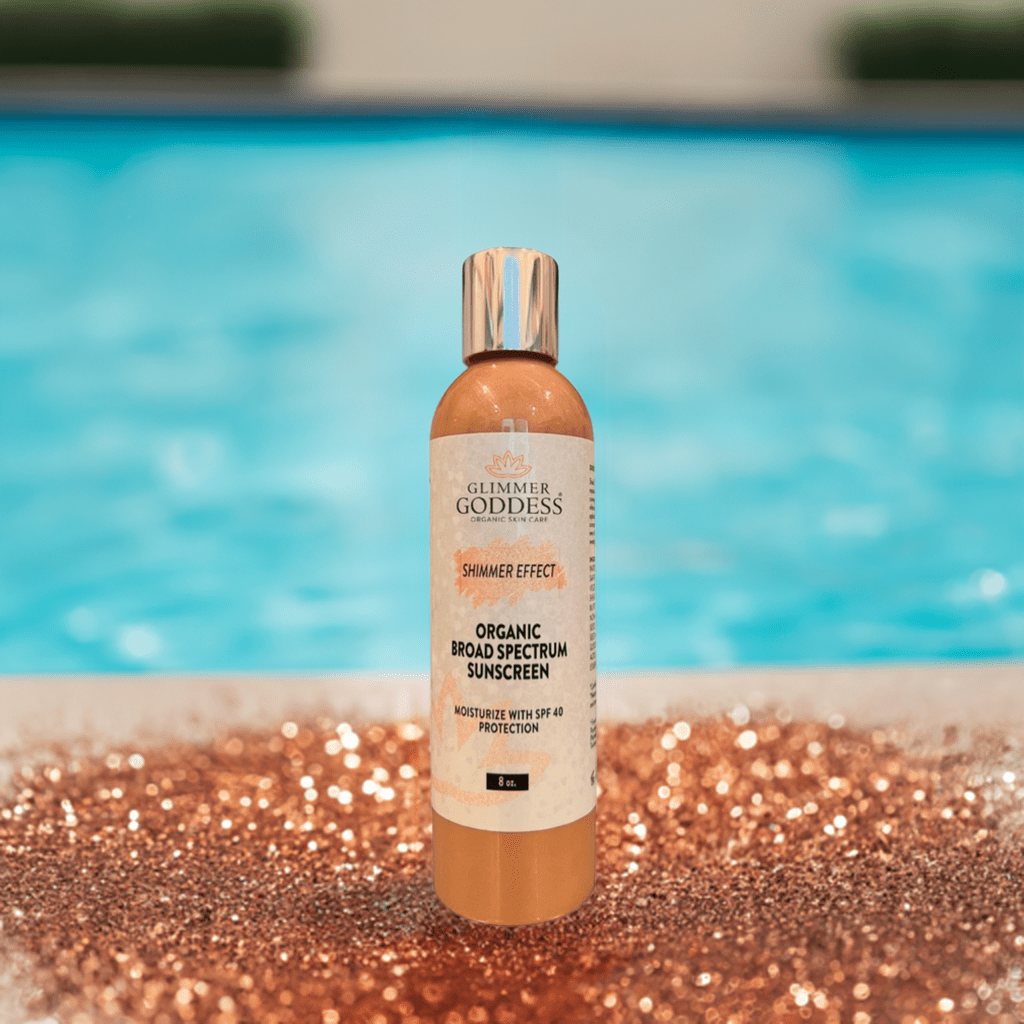 Goddess Glow Shimmer Suntan Lotion SPF 40 - Reef - Safe Radiance - Glimmer Goddess® Organic Skin Care