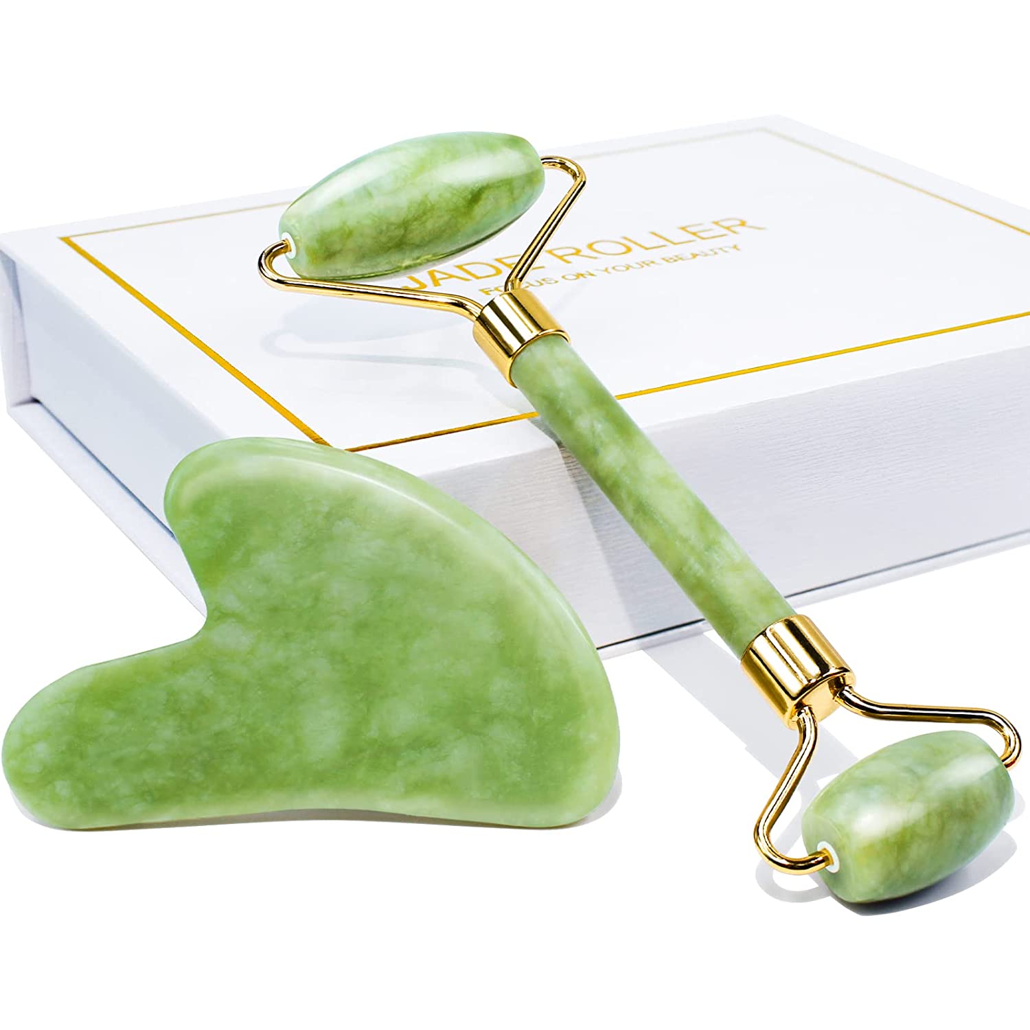 Jade Roller & Gua Sha Gift Box - Glimmer Goddess® Organic Skin Care