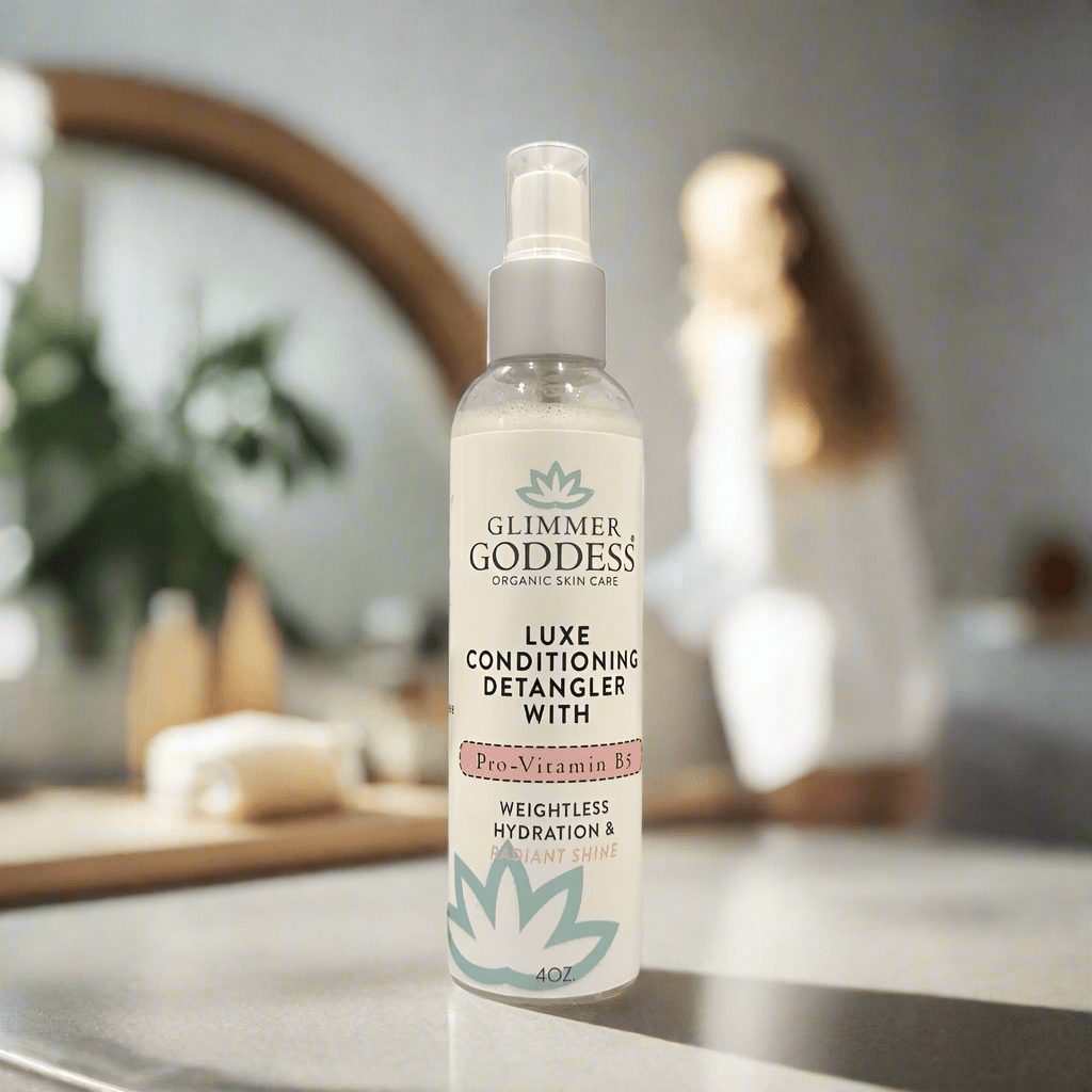 Luxe Conditioning Detangler with Pro - Vitamin B5 – Weightless Hydration & Radiant Shine - Glimmer Goddess® Organic Skin Care