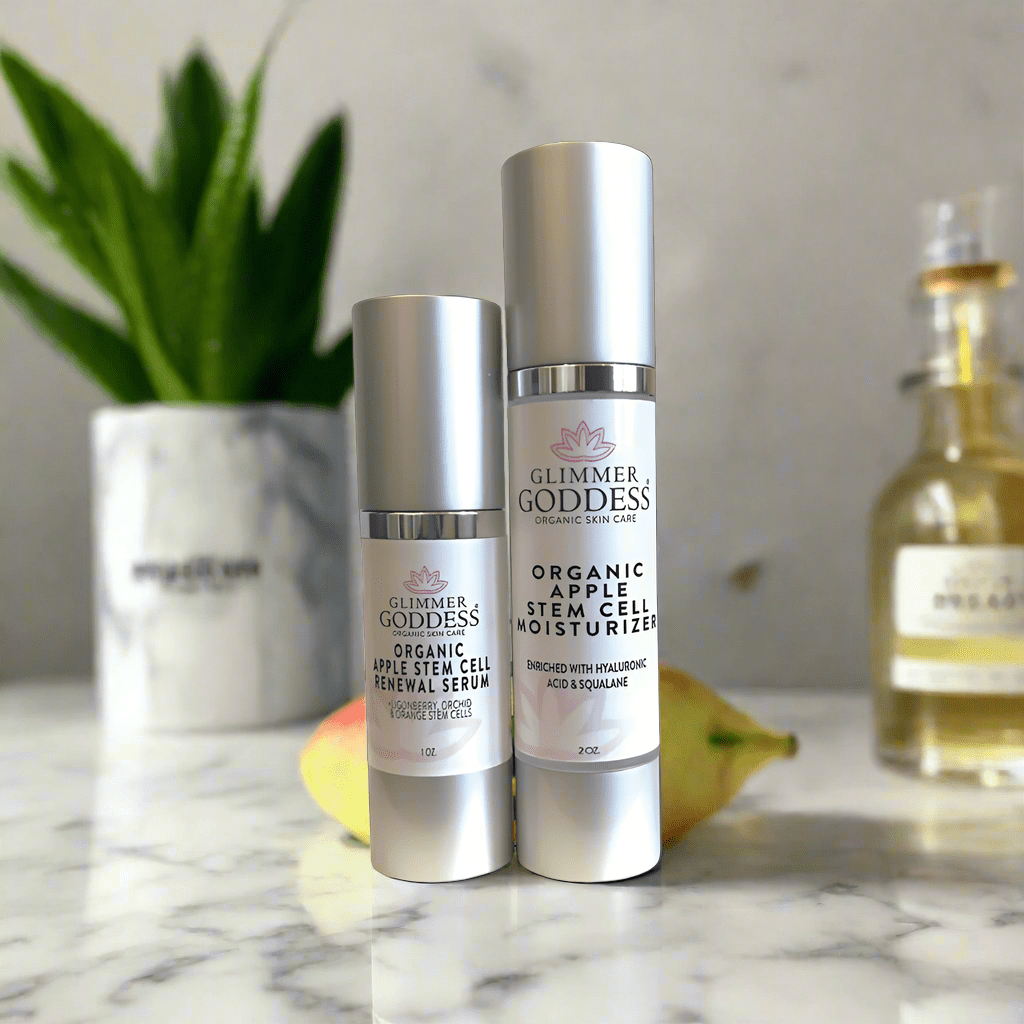 Organic Apple Stem Cell Anti - Aging Duo | Hydrating Serum & Moisturizer for Firm, Radiant Skin - Glimmer Goddess® Organic Skin Care