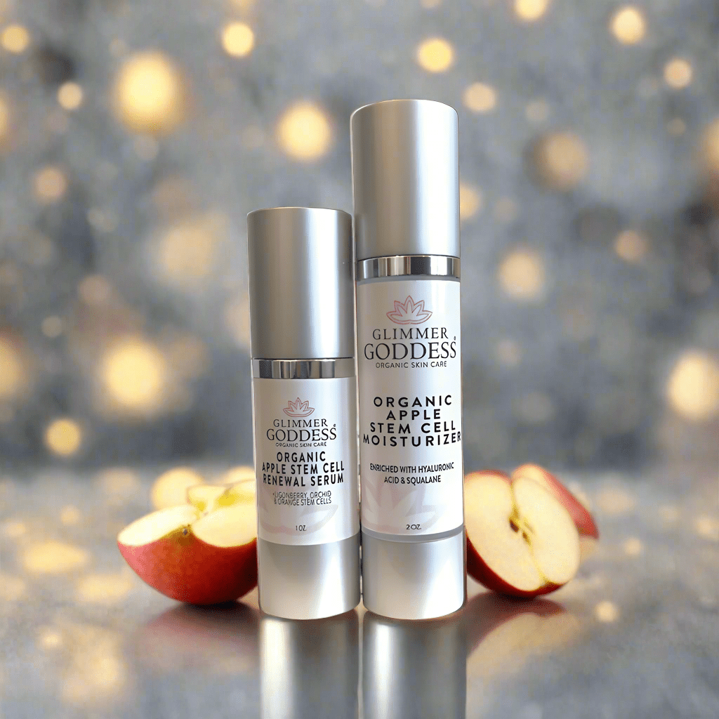 Organic Apple Stem Cell Anti - Aging Duo | Hydrating Serum & Moisturizer for Firm, Radiant Skin - Glimmer Goddess® Organic Skin Care