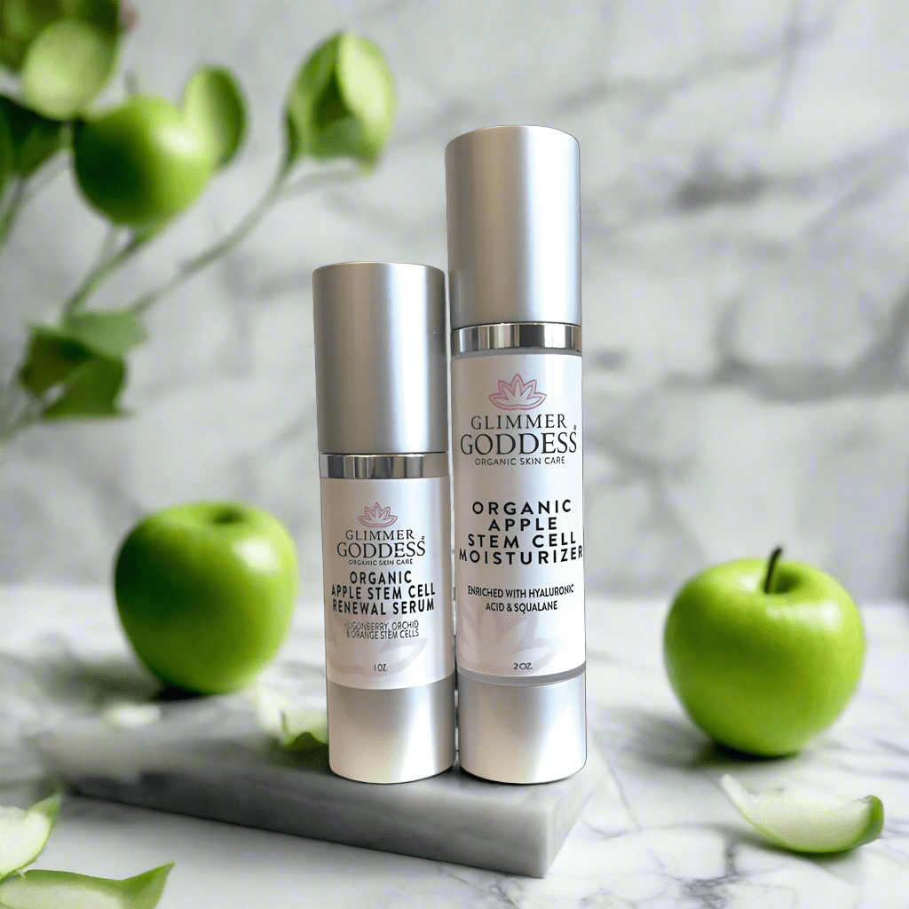 Organic Apple Stem Cell Anti - Aging Duo | Hydrating Serum & Moisturizer for Firm, Radiant Skin - Glimmer Goddess® Organic Skin Care