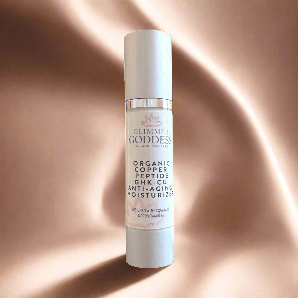 Organic Copper Peptide GHK - CU Anti - Aging Moisturizer – Lightweight Hydrating Cream - Glimmer Goddess® Organic Skin Care