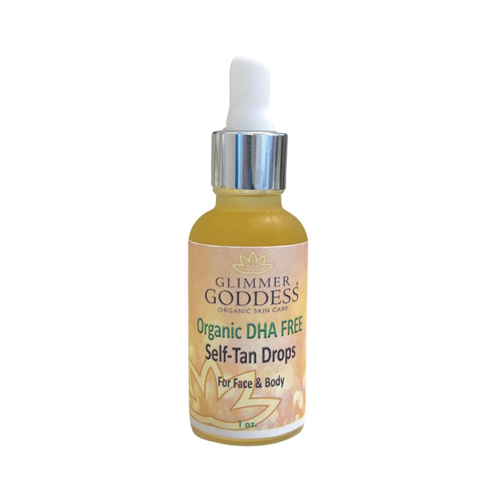 Organic DHA FREE Self Tan Drops for Face & Body - Glimmer Goddess® Organic Skin Care