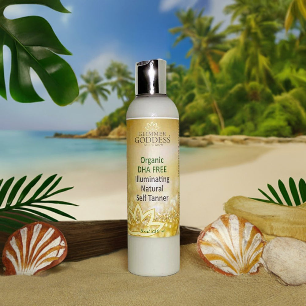 Organic DHA FREE Natural Self Tanner Glimmer Goddess Organic dha free natural self tanner glimmer goddess
