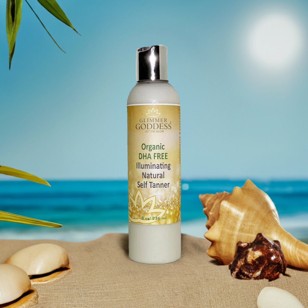 Organic DHA FREE Self Tanner For A Sun - Kissed Glow - Glimmer Goddess® Organic Skin Care