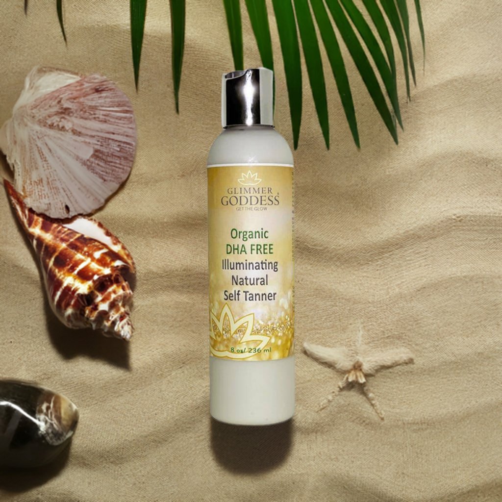 Organic DHA FREE Self Tanner For A Sun - Kissed Glow - Glimmer Goddess® Organic Skin Care