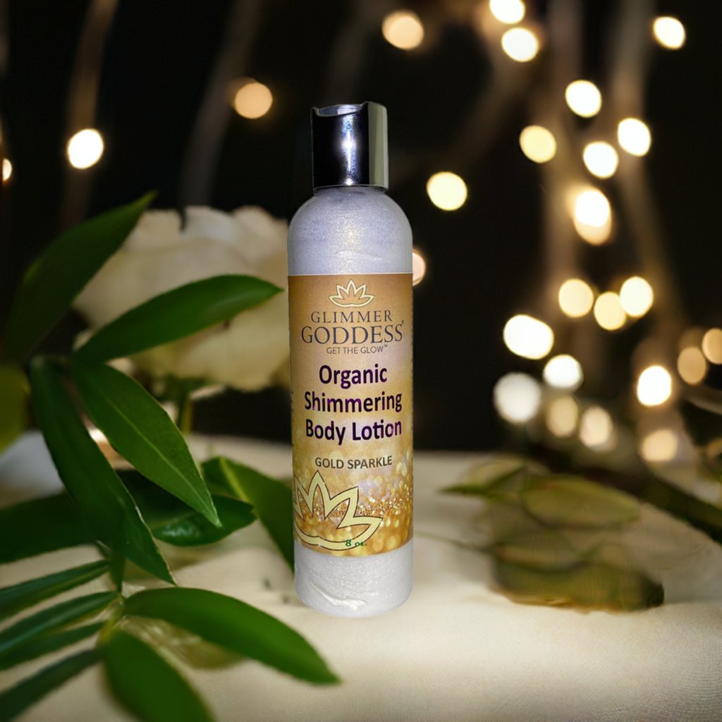 Organic Gold Shimmer Body Lotion - Glimmer Goddess® Organic Skin Care