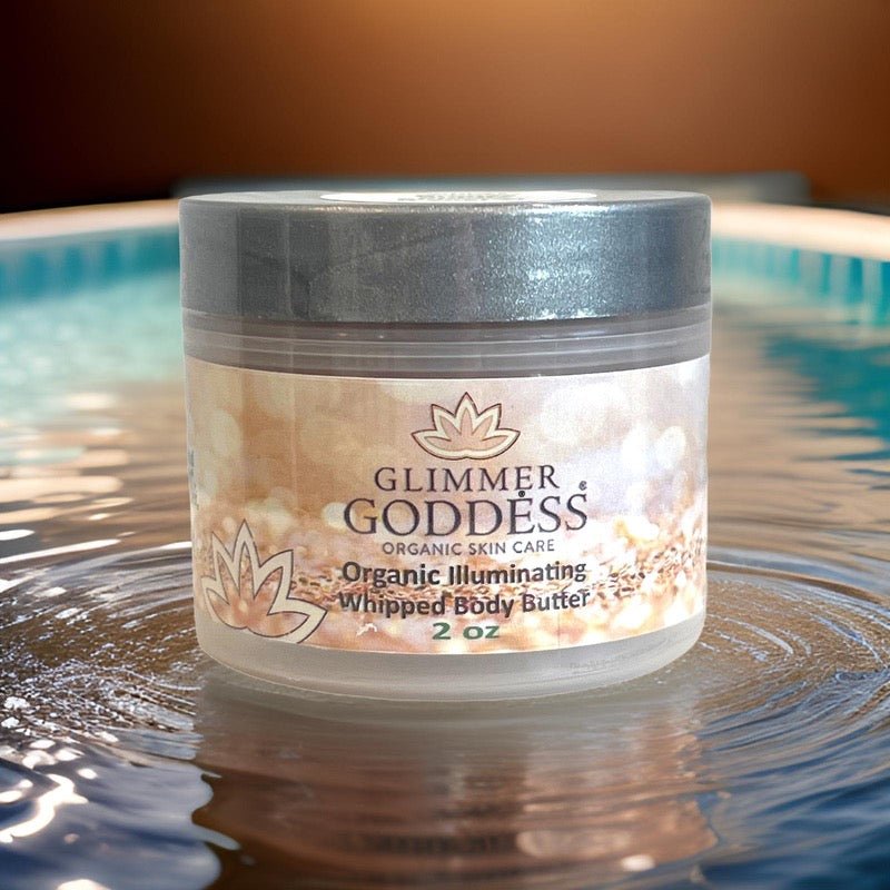 Organic Shimmering Whipped Body Butter 2 oz. Travel Size - Glimmer Goddess® Organic Skin Care