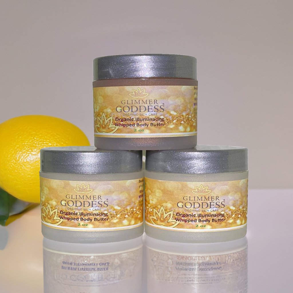 Organic Shimmering Whipped Body Butter Trio - Glimmer Goddess® Organic Skin Care