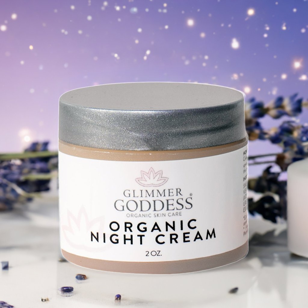 Organic Skin Renewal Night Face Cream - Hydrates & Lifts - Glimmer Goddess® Organic Skin Care