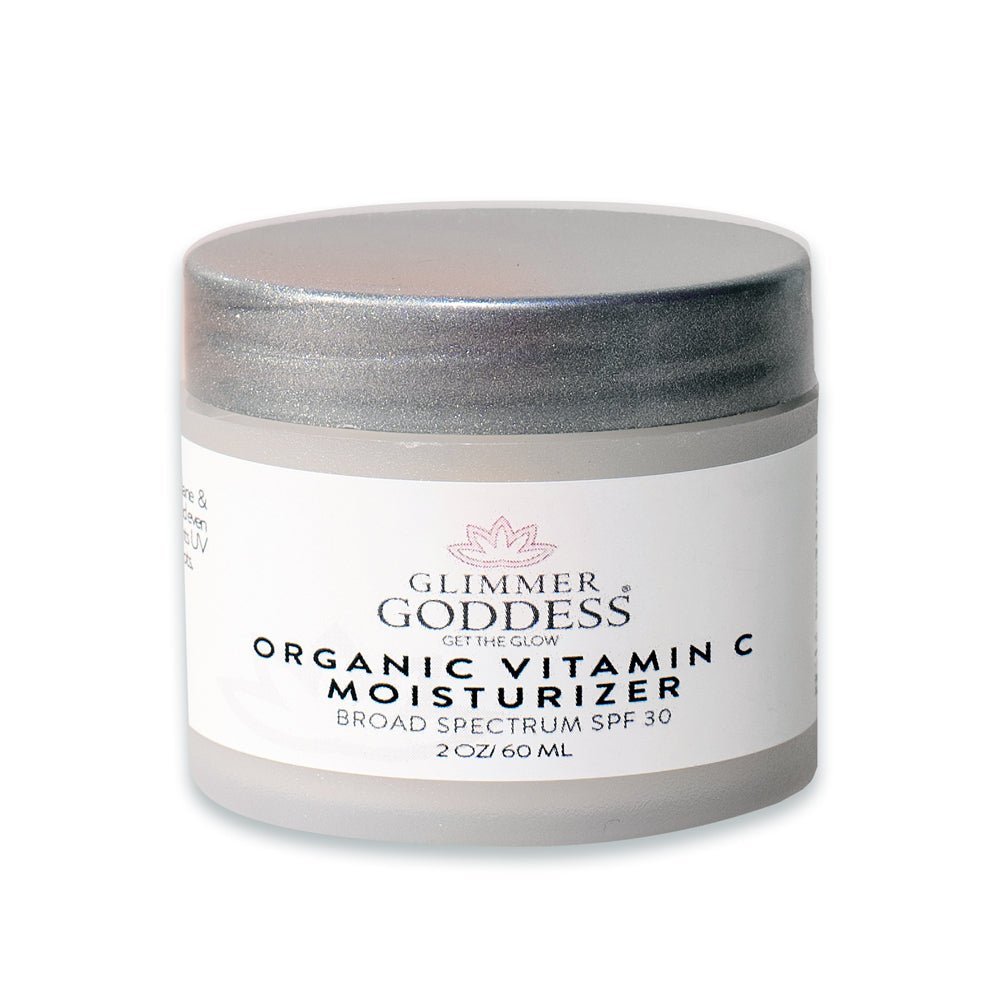 Organic Vitamin C Face Cream Reef - Safe SPF 30 - Brightens and Tightens Skin - Glimmer Goddess® Organic Skin Care