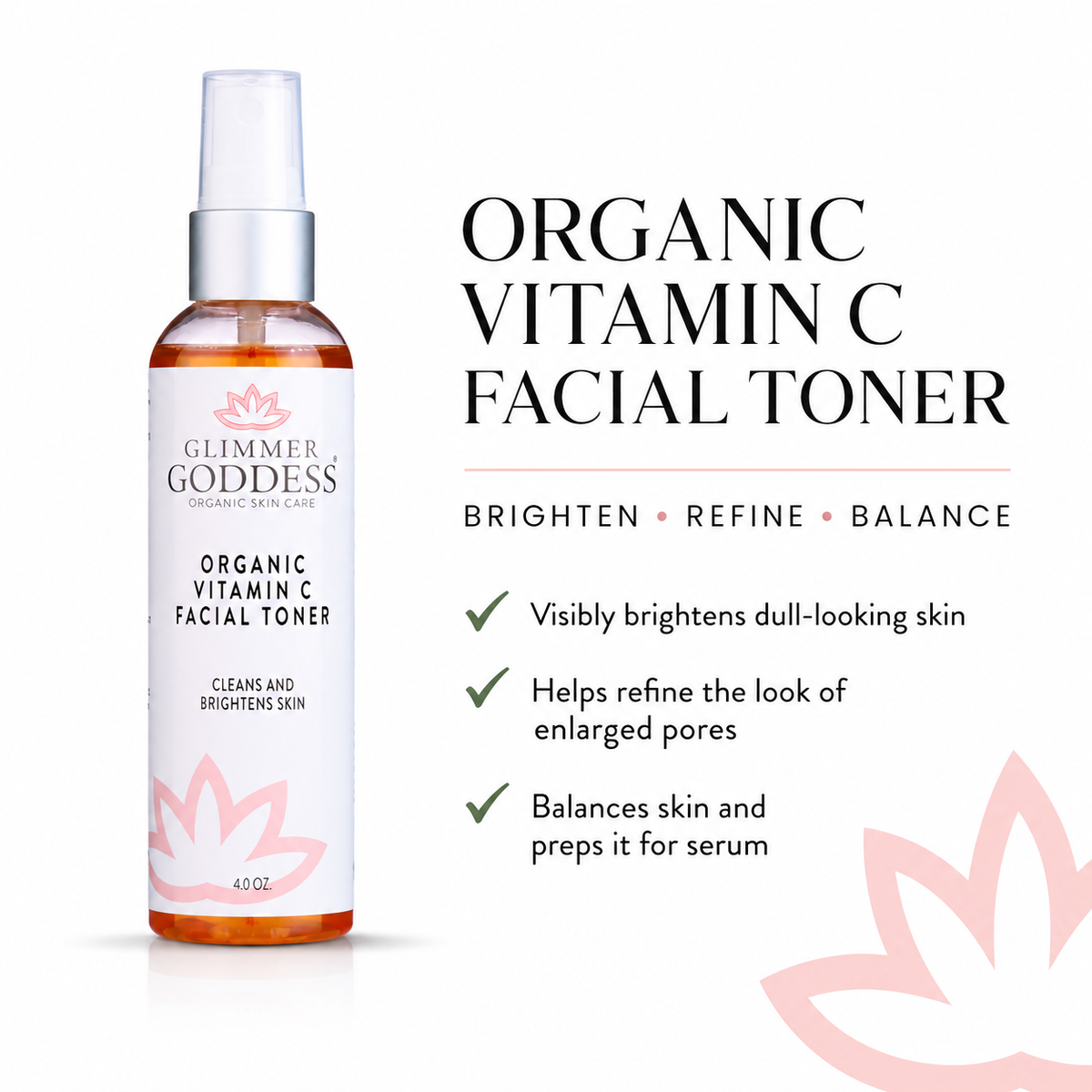 Organic Vitamin C Facial Toner – Natural Brightening Astringent