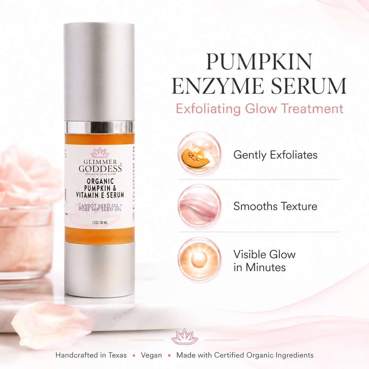 Organic Pumpkin Enzyme Serum – Exfoliating Glow Treatment