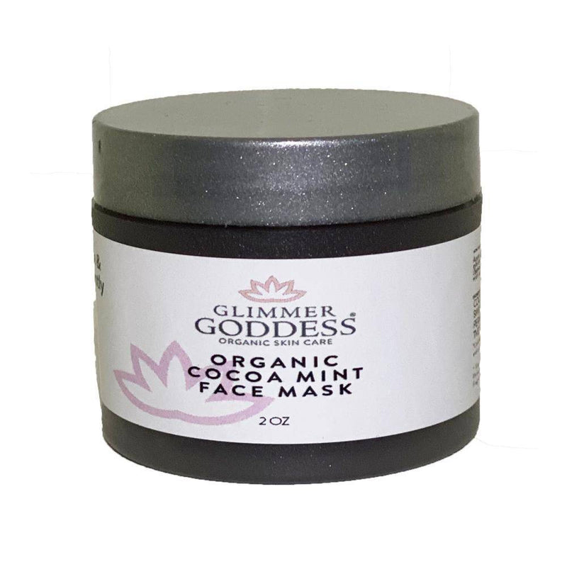 Organic Cocoa Mint Face Mask Brightens & Tightens Complexion - Glimmer Goddess® Organic Skin Care