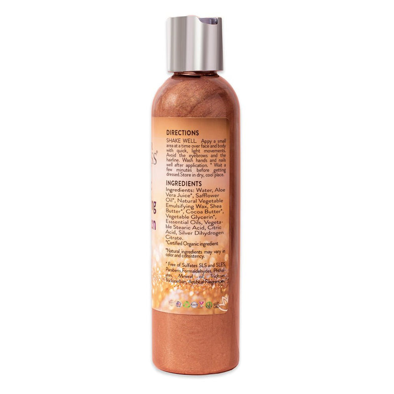 Organic Bronze Shimmer Lotion for Face & Body - Vegan