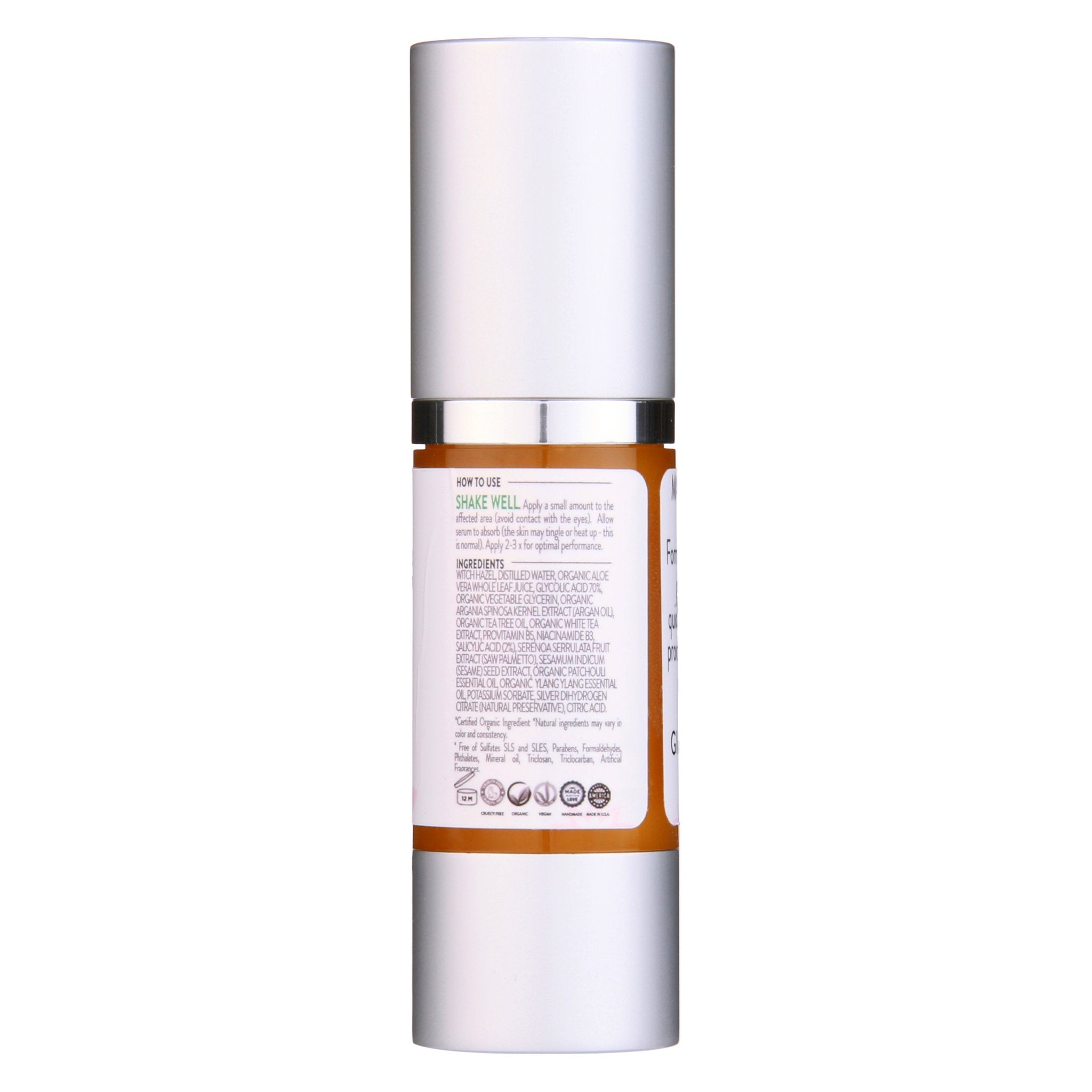 Organic Clear Skin Acne Serum - Oil Regulation Serum - Glimmer Goddess® Organic Skin Care