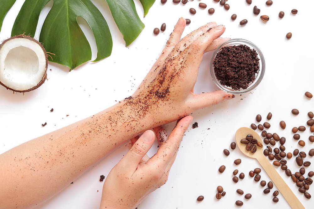 Organic Coffee Body Scrub with Dead Sea Salt & Shea Butter - Glimmer Goddess® Organic Skin Care