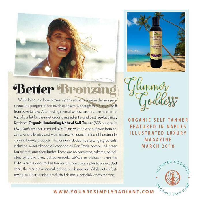Organic DHA FREE Self Tanner For A SunKissed Glow Glimmer Goddess